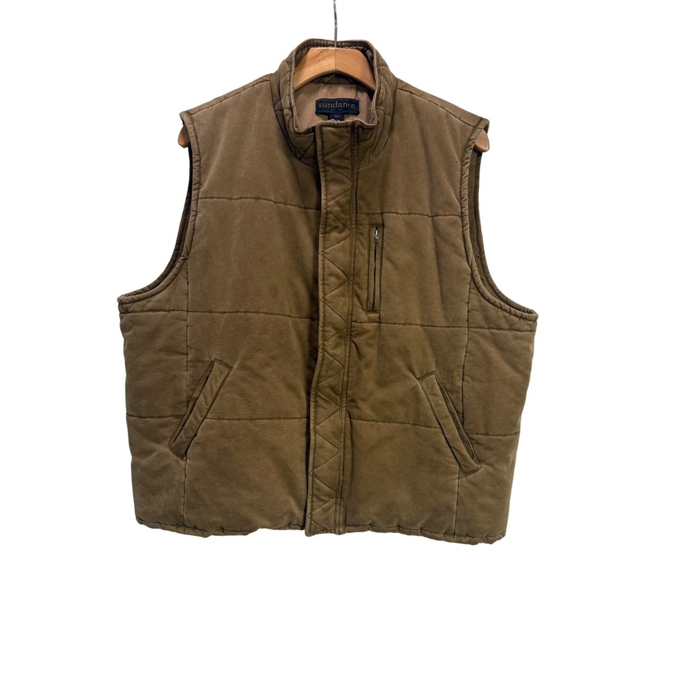 Sundance VTG Canvas Vest Brown EUC Quilted Cotton Duck Gorpcore Rancher XXL